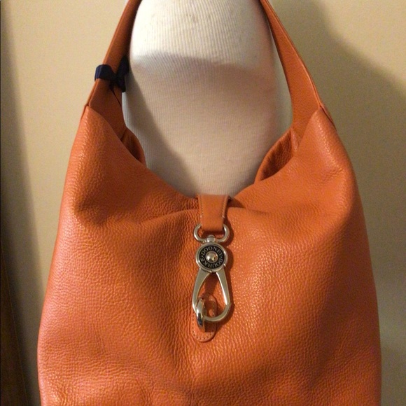 Dooney & Bourke Handbags - Dooney & Bourke Orange Pebble Leather Hobo
